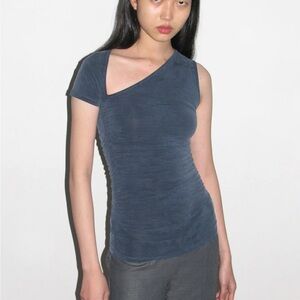 PALOMA WOOL MAURA TOP IN NAVY BLUE
